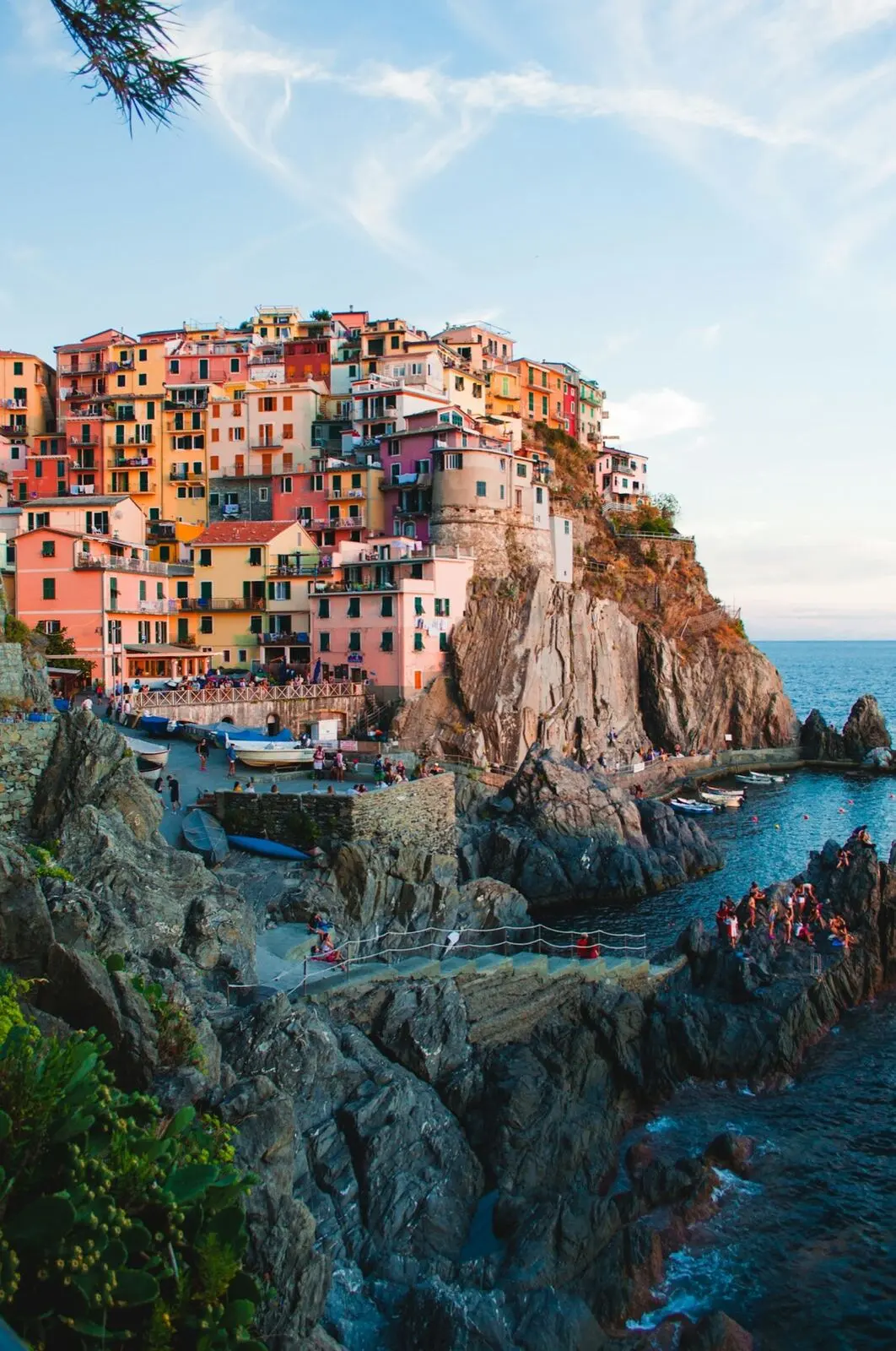 Mediterranean coast: colorful cliffside village